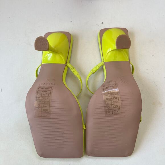 SIMMI Strappy Heeled Sandals Womens Shoes Sz 5 Flourescent Spool Heel Festival - Picture 8 of 11